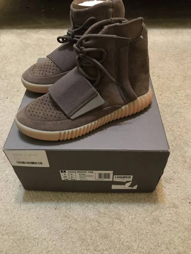 ADIDAS YEEZY BOOST 750 "CHOCOLATE" SIZE 6 - FREE US SHIPPING