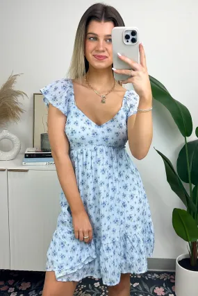 Adorable Dreams Floral Ruffle Sweetheart Dress - FINAL SALE