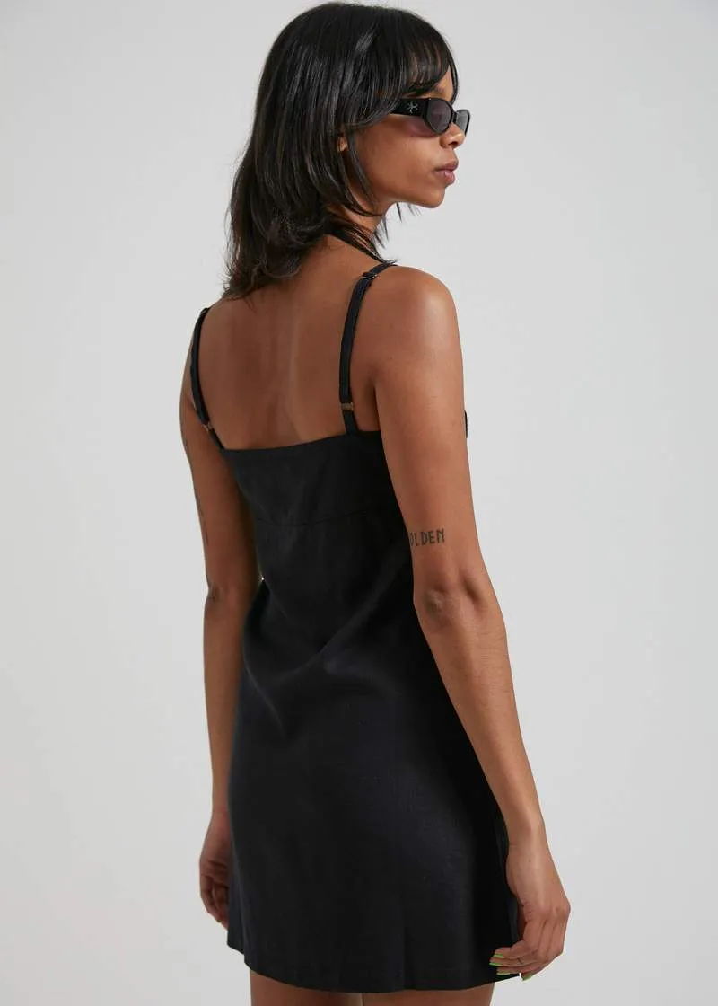 Afends Lottie Hemp Black Mini Dress