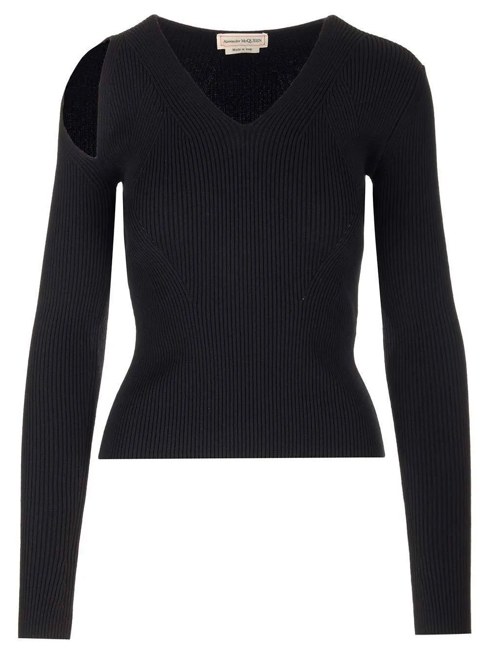 alexander mcqueen  |Casual Style Wool Rib V-Neck Long Sleeves Plain Party Style