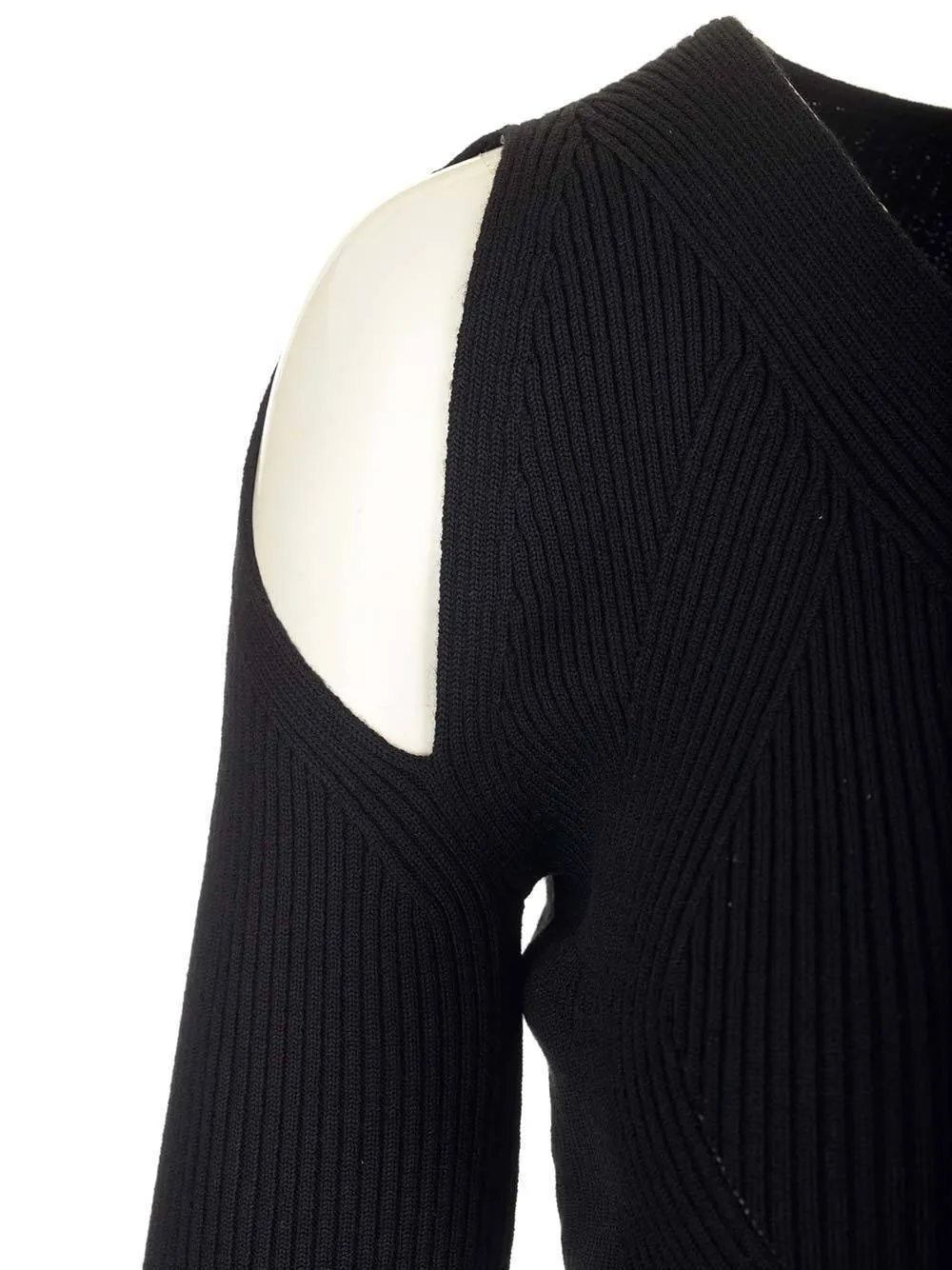 alexander mcqueen  |Casual Style Wool Rib V-Neck Long Sleeves Plain Party Style