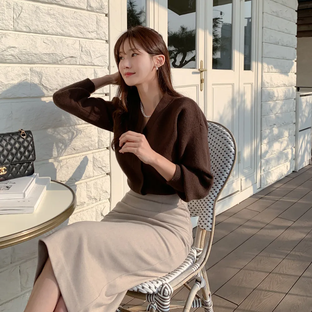 BADDIARY  |Long Sleeves Plain Office Style Elegant Style Formal Style