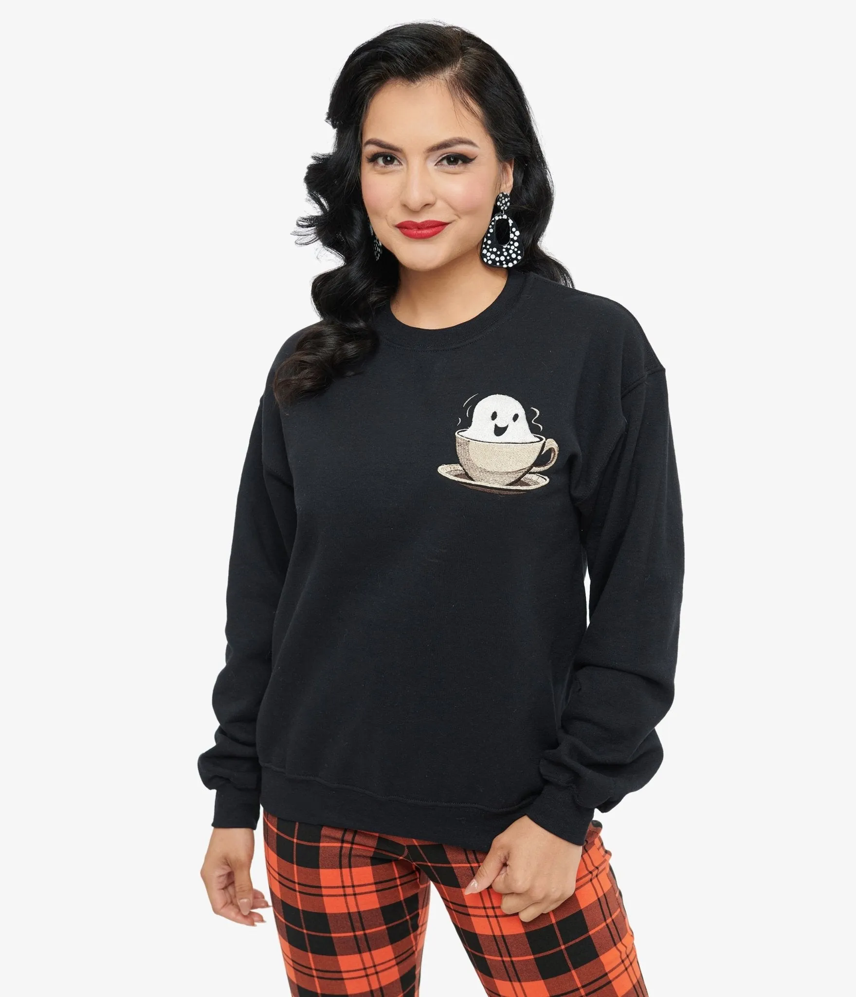 Black GhostTea Crewneck Sweatshirt