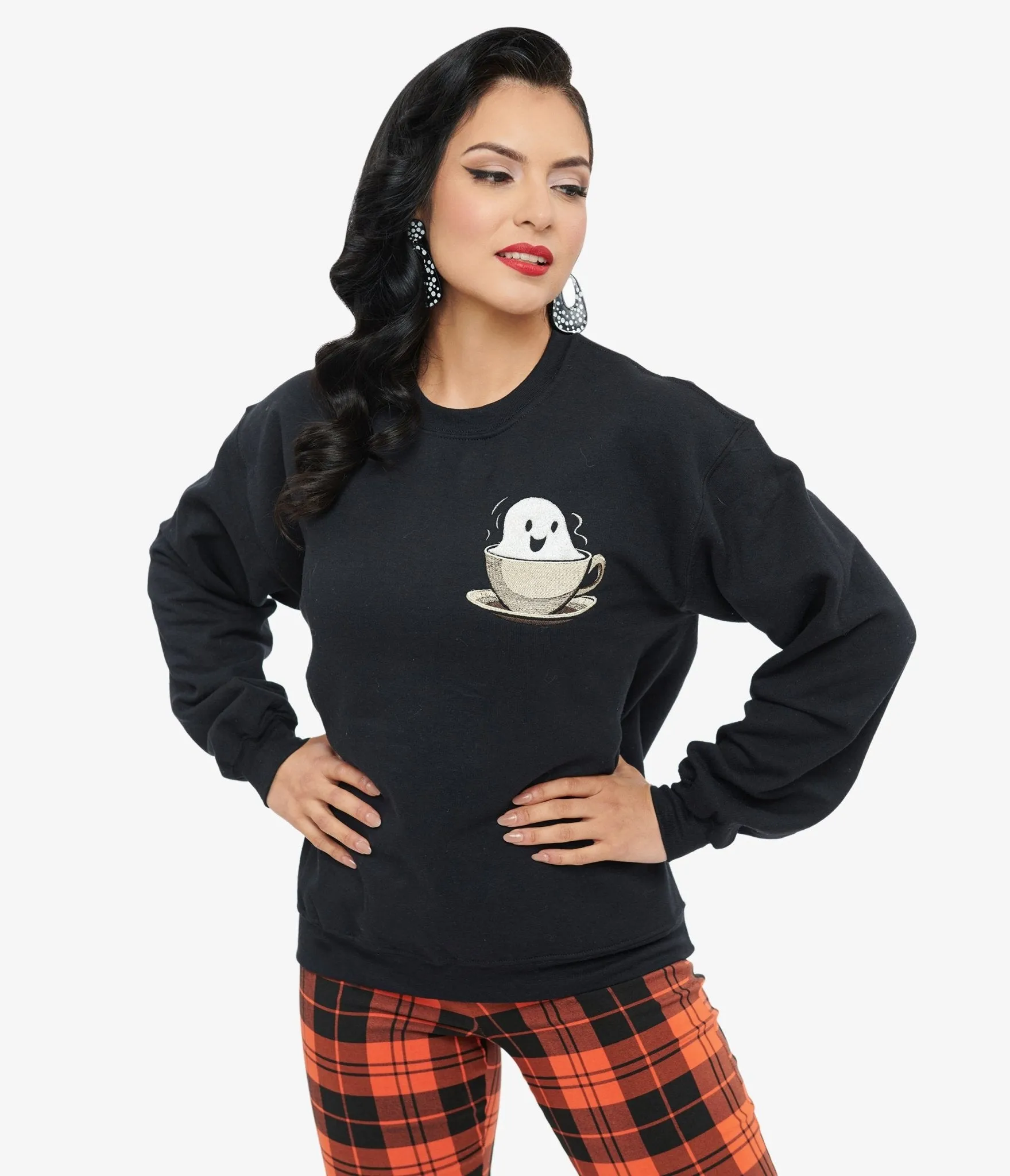 Black GhostTea Crewneck Sweatshirt