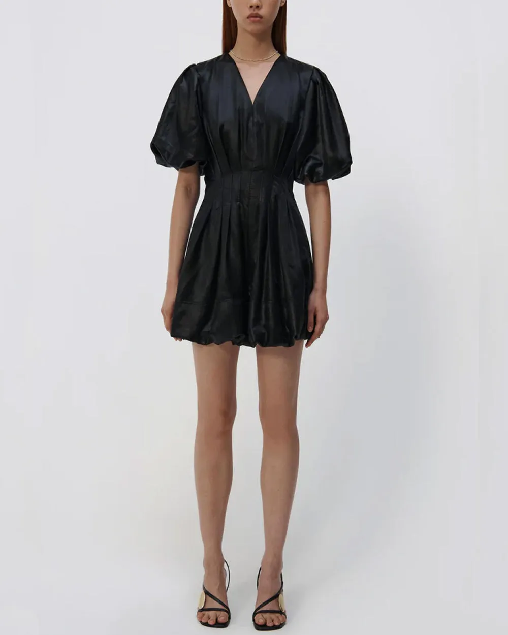 Black Luisa Bubble Mini Dress