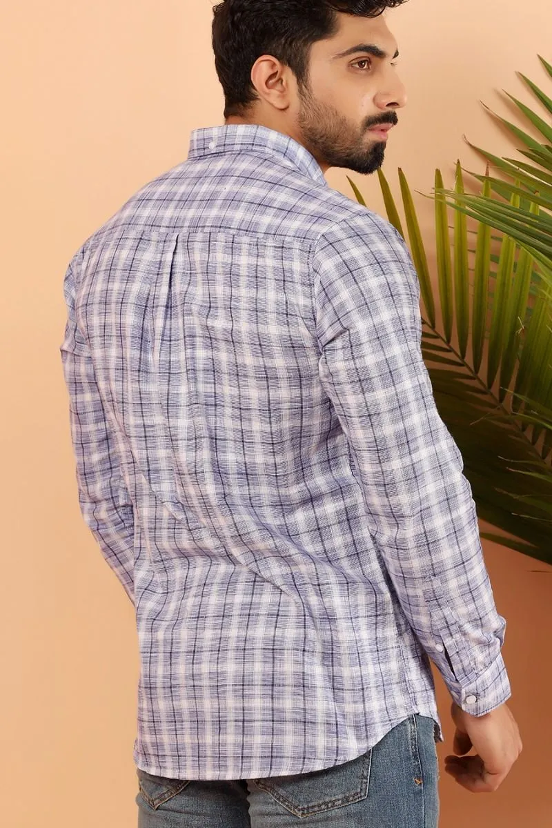 Blue Tartan Casual Shirt FS Slim Fit