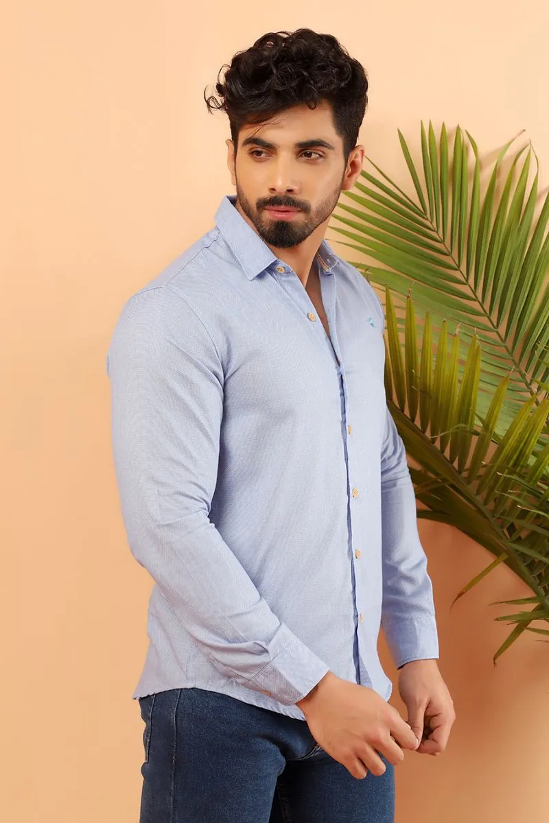 Blue Twill Casual Shirt FS Slim Fit