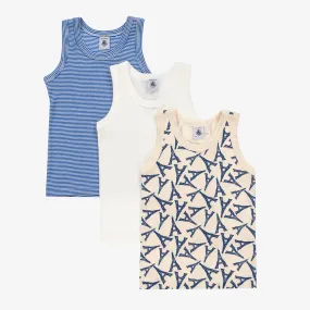 Boys Organic Cotton Vests (3 Pack)