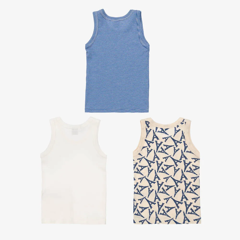 Boys Organic Cotton Vests (3 Pack)