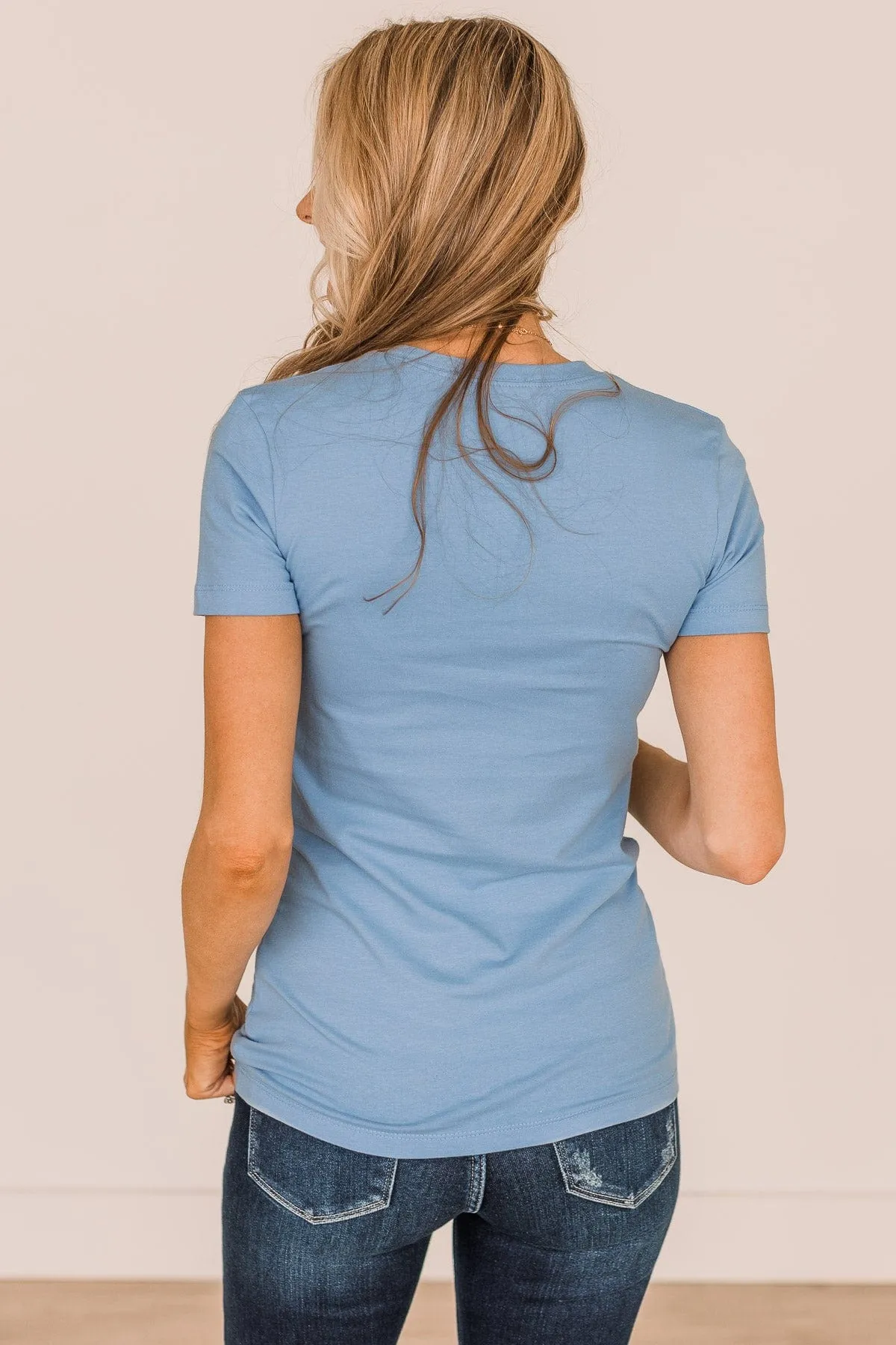 Casual Outings Short Sleeve Top- Blue