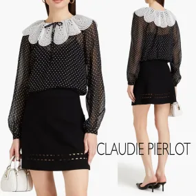 CLAUDIE PIERLOT  |Dots Casual Style Long Sleeves Office Style Elegant Style