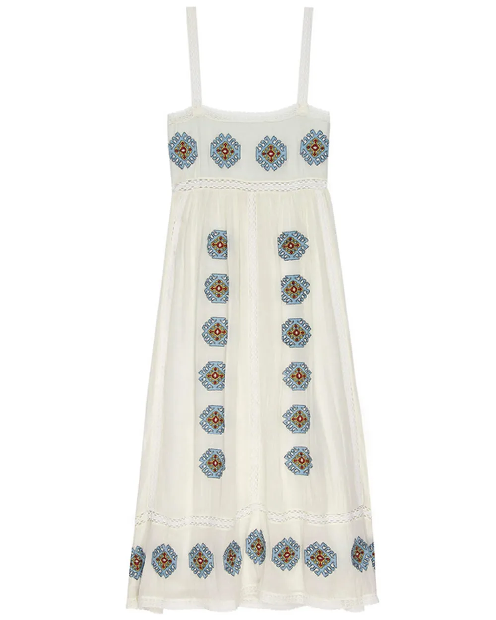 Cream Folklore Embellished Roam Dress