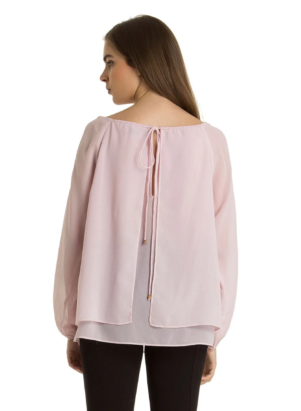 Double Layered Top With Sleeve Cut-Out