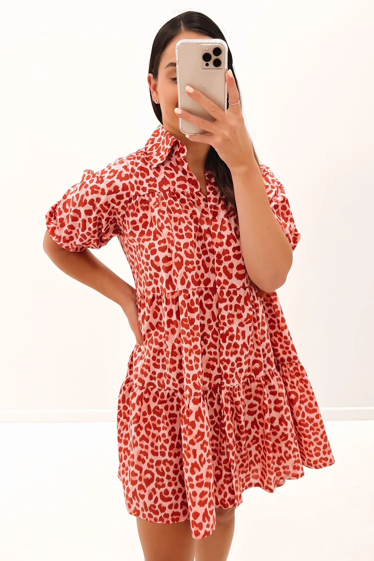 Ellery Mini Dress Berry Leopard