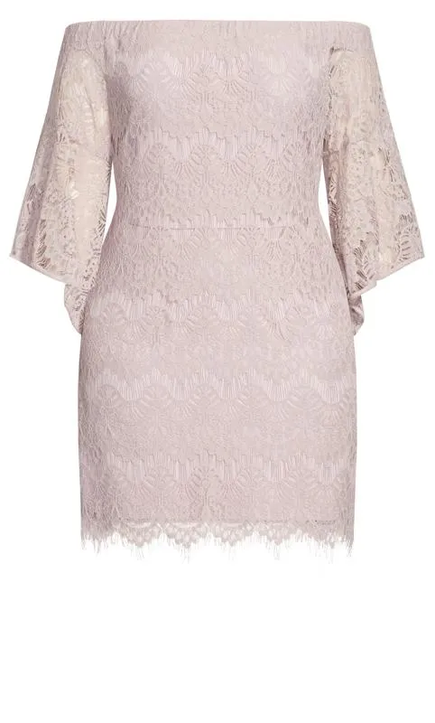 Evans Blush Pink Lace Cold Shoulder Mini Dress