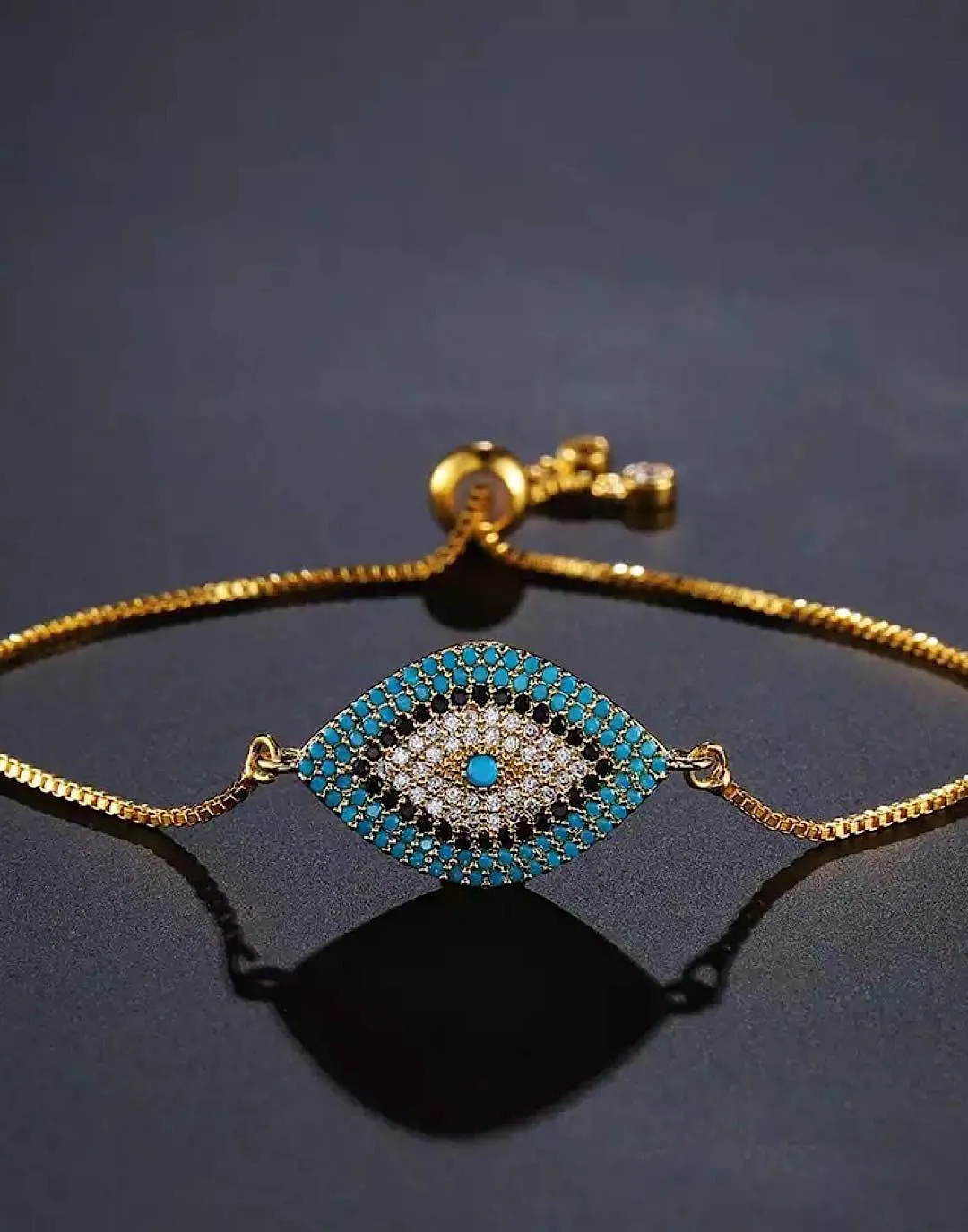 Evil Eye Adjustable Chain Bracelet