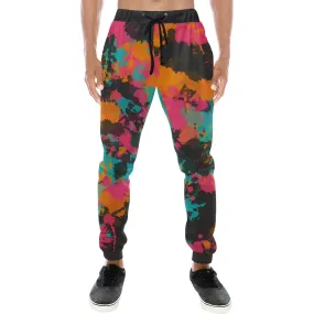 Fiesta Colors Paint Splatter Men's Big & Tall All Over Print Jogger Sweatpants