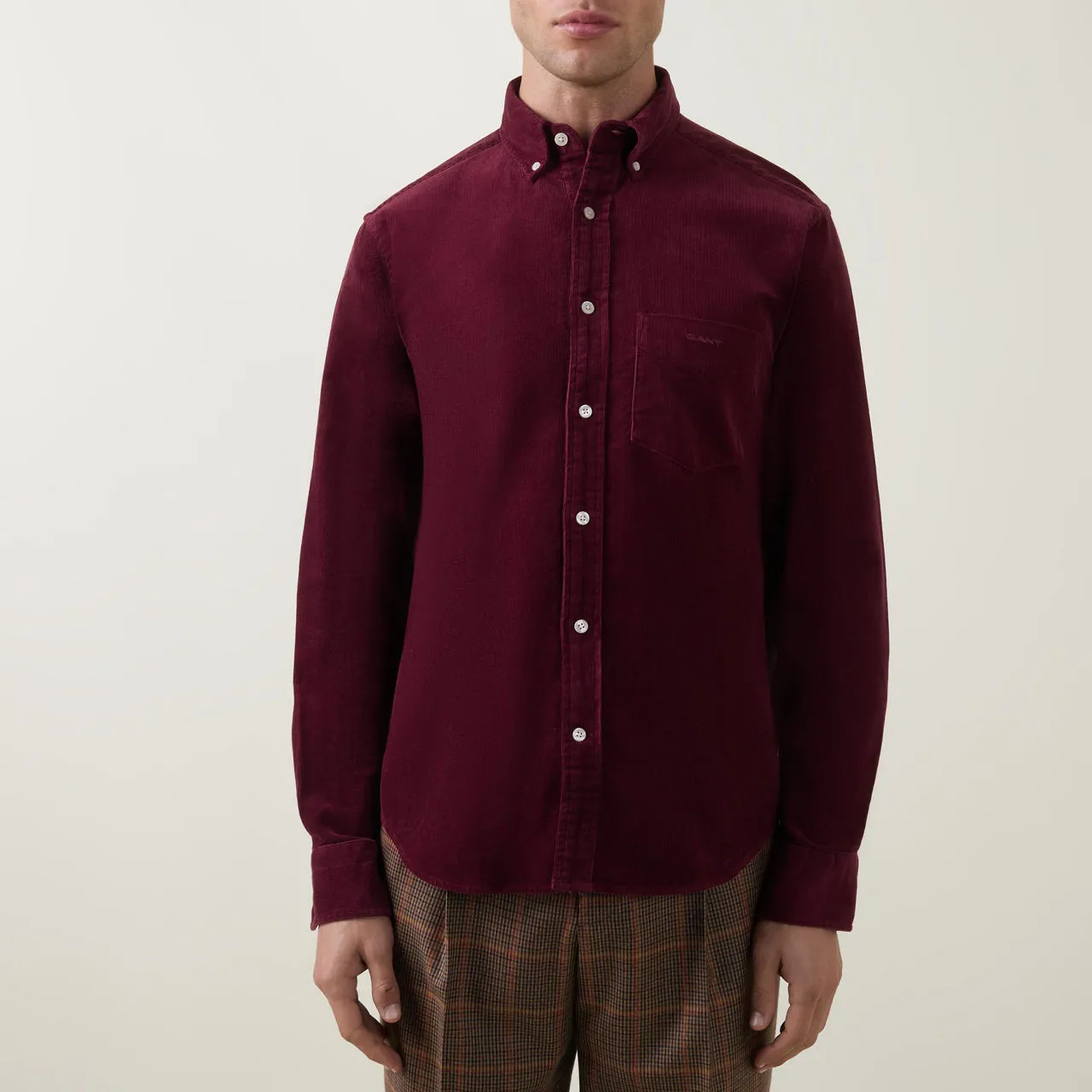 GANT Corduroy Regular-Fit Casual Shirt - Wine