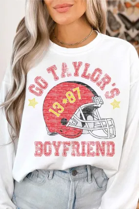 GO TAYLORS BOYFRIEND FOOTBALL GRAPHIC SWEATSHIRT