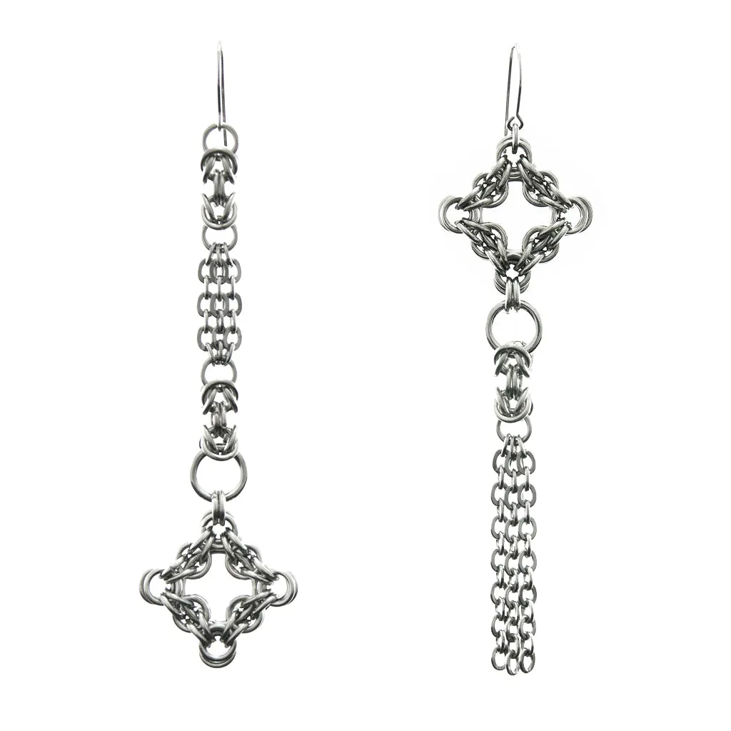 GOTHIC Long Asymmetrical Earrings