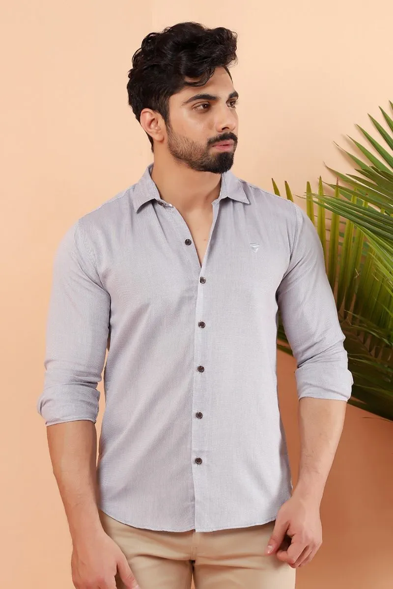 Grey Twill Casual Shirt FS Slim Fit