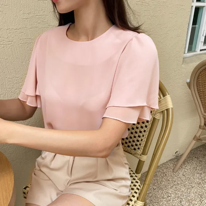 I AM MARI  |Plain Short Sleeves Party Style Office Style Formal Style