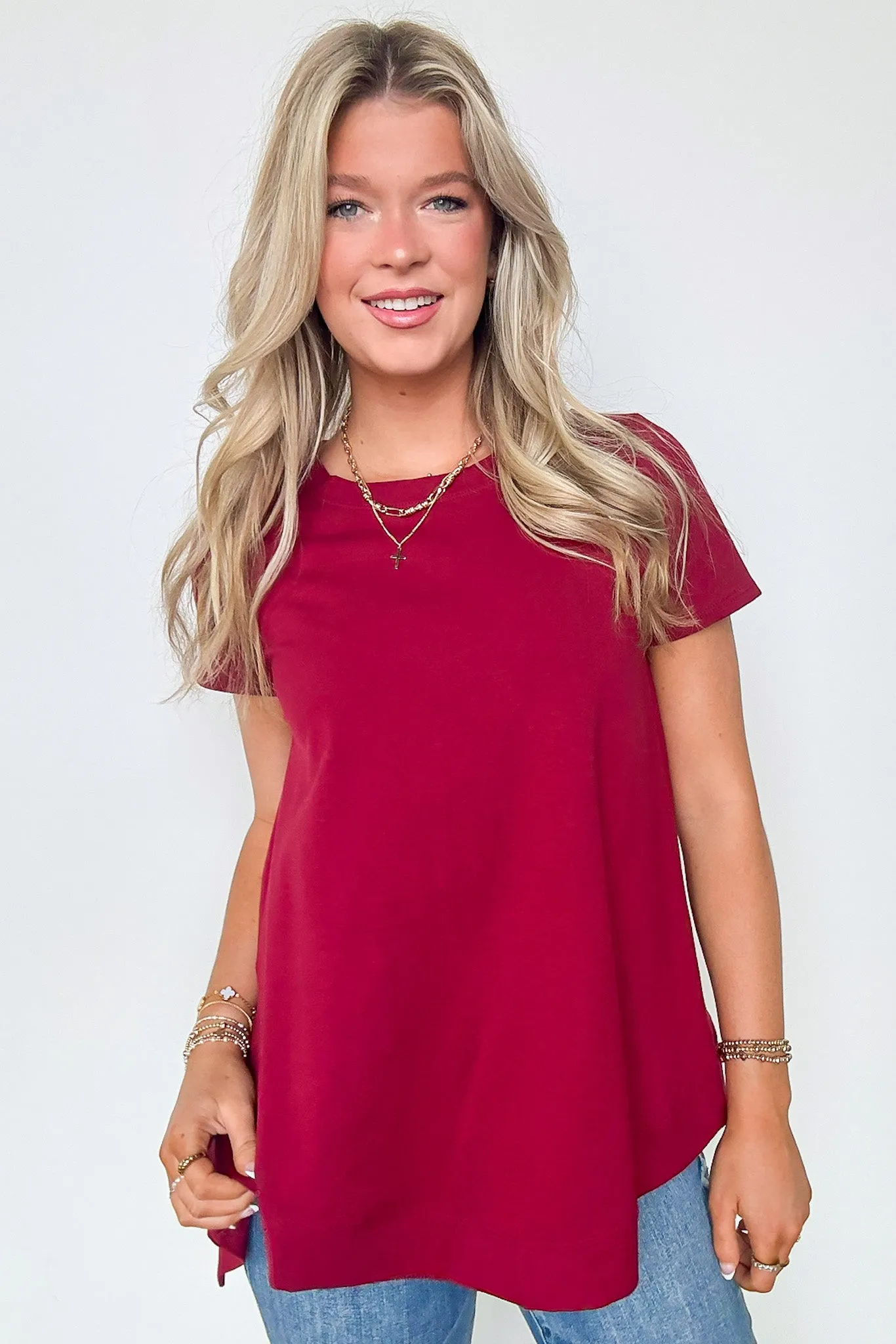 Kallieann Asymmetrical Short Sleeve Top