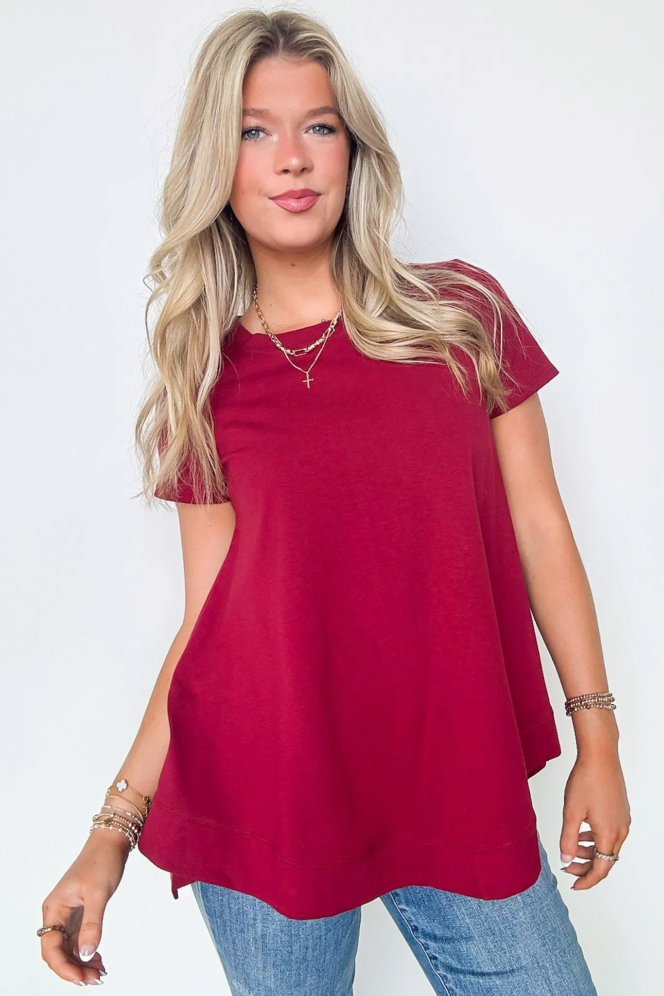 Kallieann Asymmetrical Short Sleeve Top