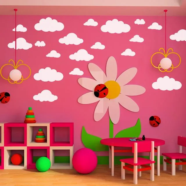 Kids Bedroom Large Clouds Wall Decal Stickers Children Gifts