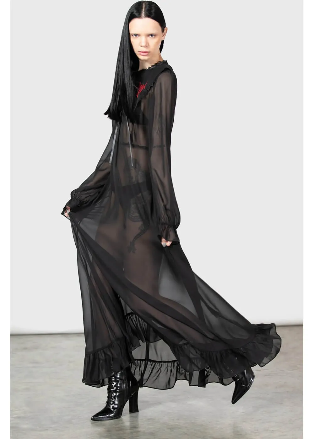 Killstar Miss Thumberlina Maxi Dress Black