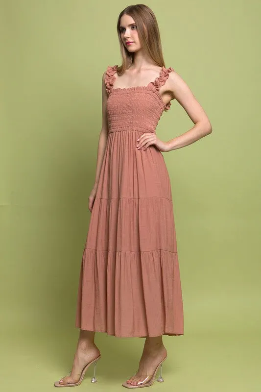 Lauren Smocked Bodice Maxi Dress