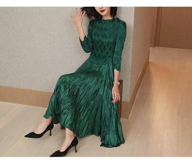 LD LINDA DELLA Solid Maxi Long Dress