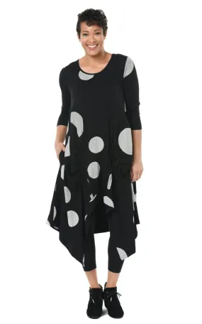 Lexi Dress in Black Striped Circles by Tulip