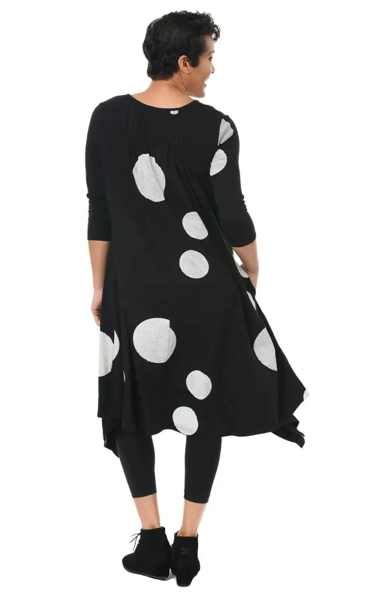 Lexi Dress in Black Striped Circles by Tulip