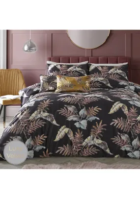 Luxe Fern Duvet Cover Set - Black