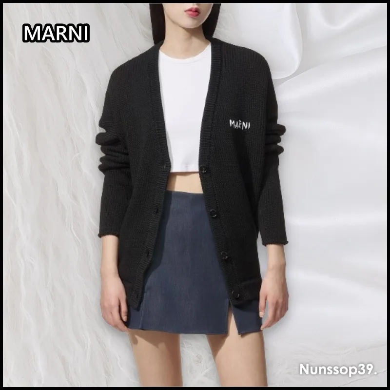 MARNI  |Casual Style Street Style Long Sleeves Plain Party Style