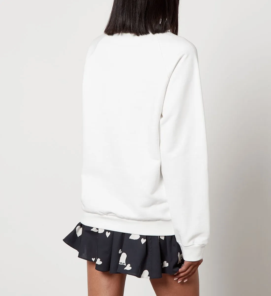 MARNI  |White sweatshirt with wordsearch heart print