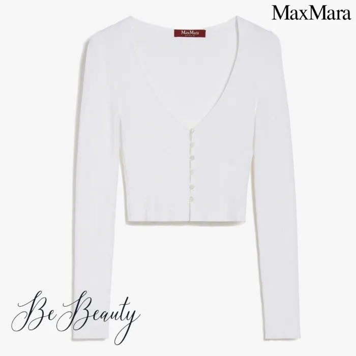 Max Mara Studio  |Casual Style Rib Long Sleeves Party Style Office Style