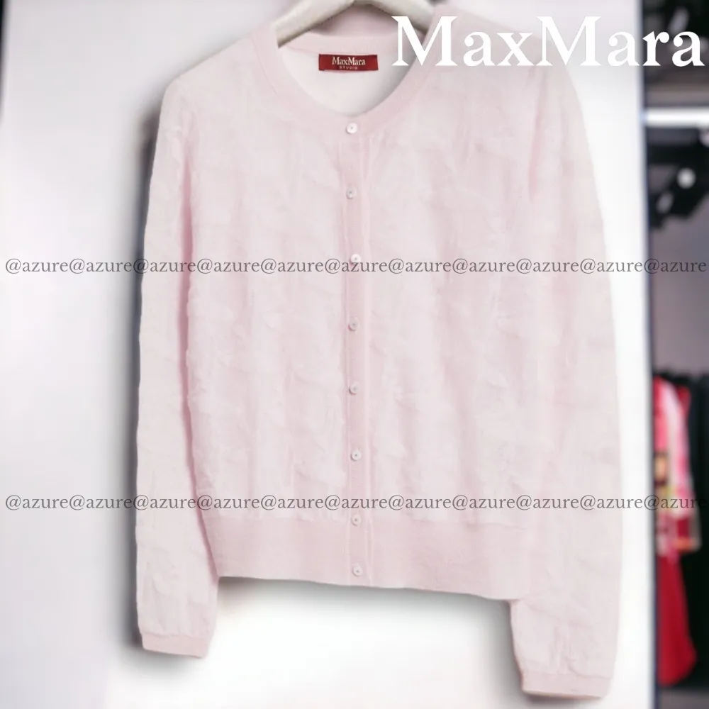 Max Mara Studio  |Casual Style Wool Blended Fabrics Long Sleeves Plain Cotton