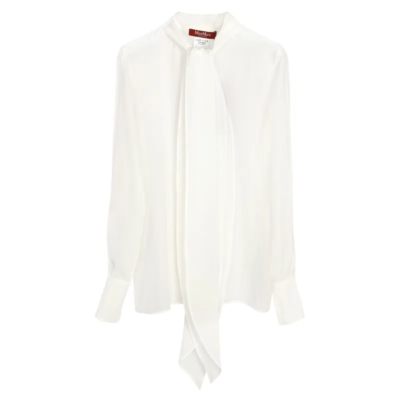 Max Mara Studio  |Silk Long Sleeves Plain Party Style Office Style