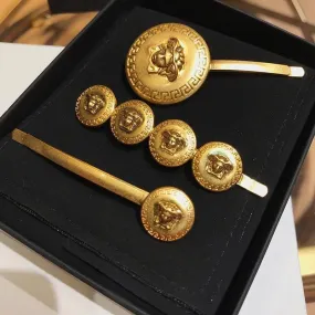 Medusa Gold Coin Hair Slides