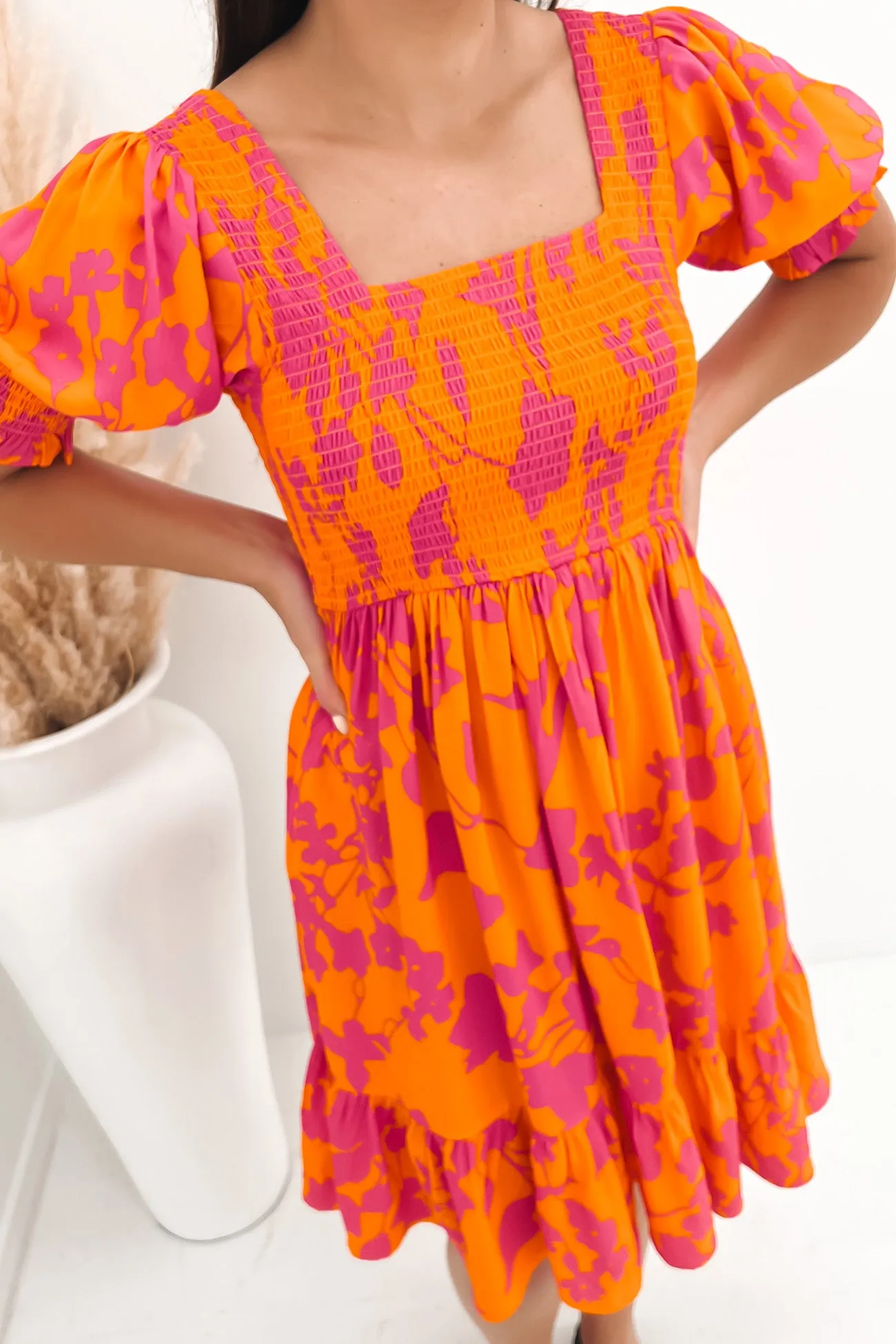 Melissa Mini Dress Orange Pink