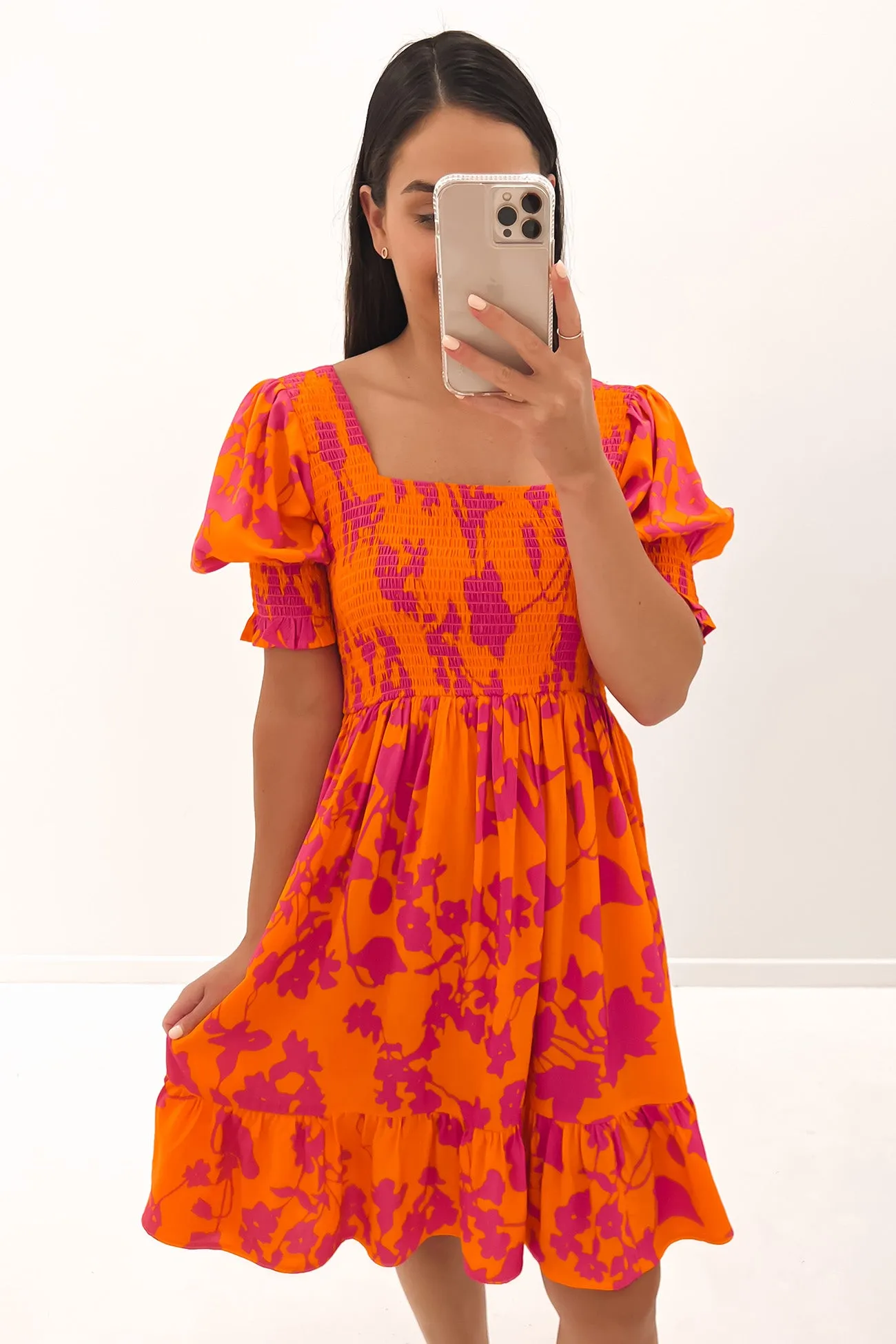 Melissa Mini Dress Orange Pink