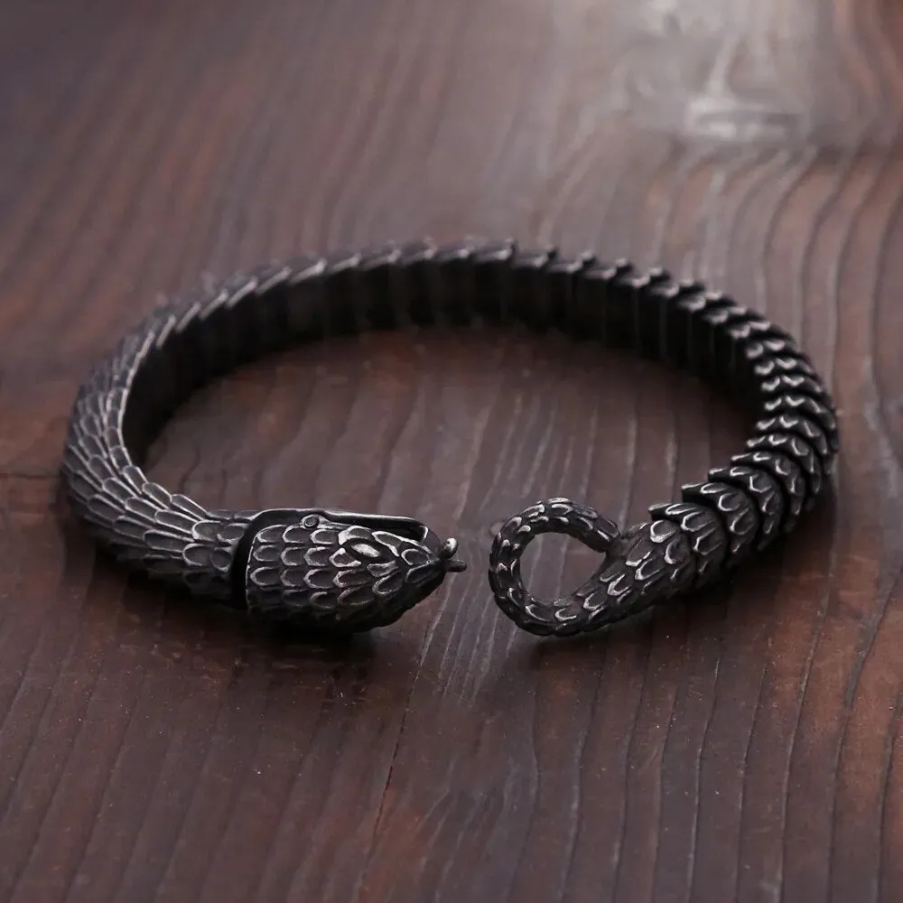 Men and Women Vintage Punk Gothic Stainless Steel Snake Bracelet