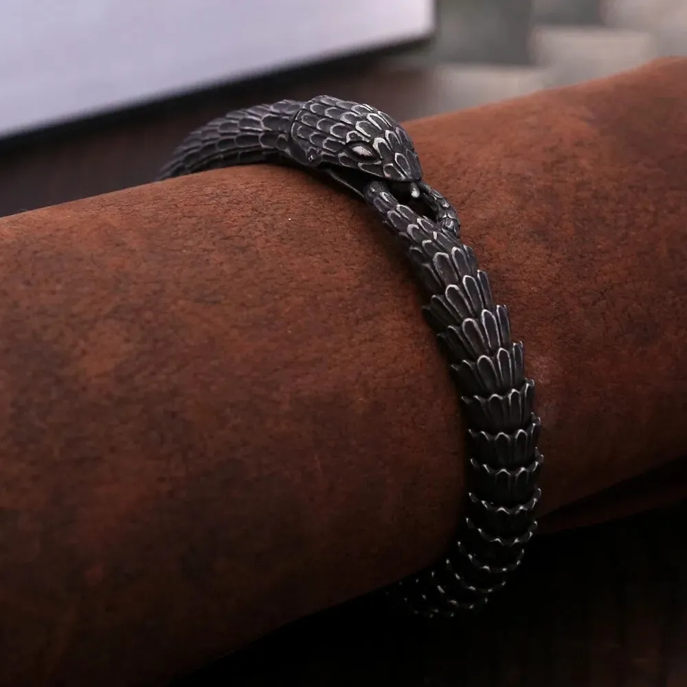 Men and Women Vintage Punk Gothic Stainless Steel Snake Bracelet