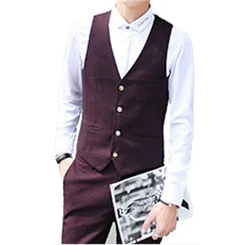 Men SM6azers and Jackets Dress Suit Vests Veste De Loisir Men's Casual Slim Fit Sleeveless SM6azers Jackets SM6