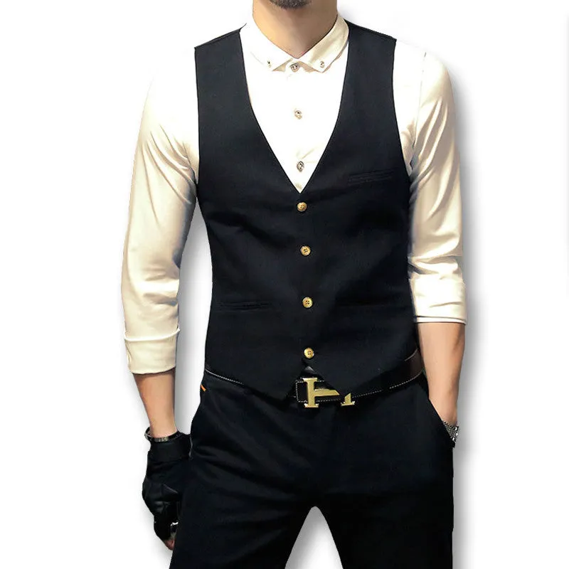 Men SM6azers and Jackets Dress Suit Vests Veste De Loisir Men's Casual Slim Fit Sleeveless SM6azers Jackets SM6