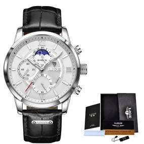 Mens Watches Top Brand Luxury Leather Casual Quartz Waterproof