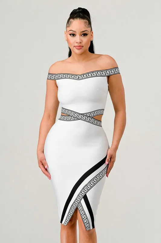 Naya Off Shoulder Bandage Mini Dress