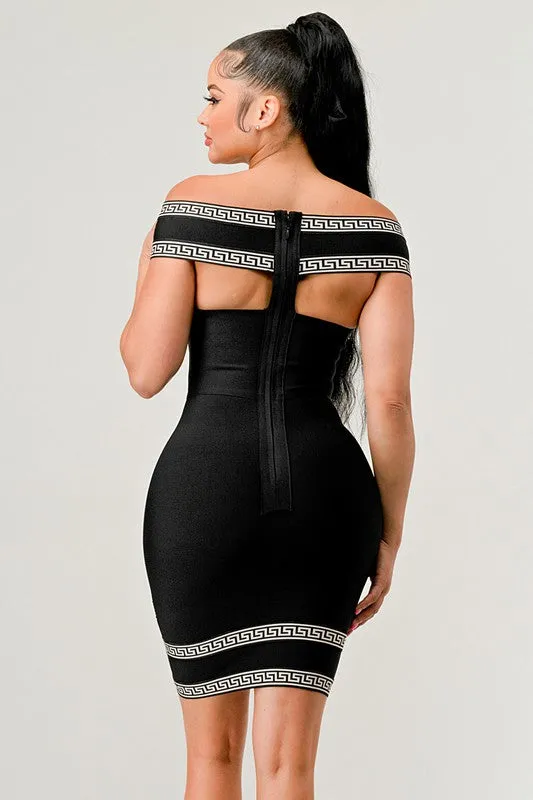 Naya Off Shoulder Bandage Mini Dress